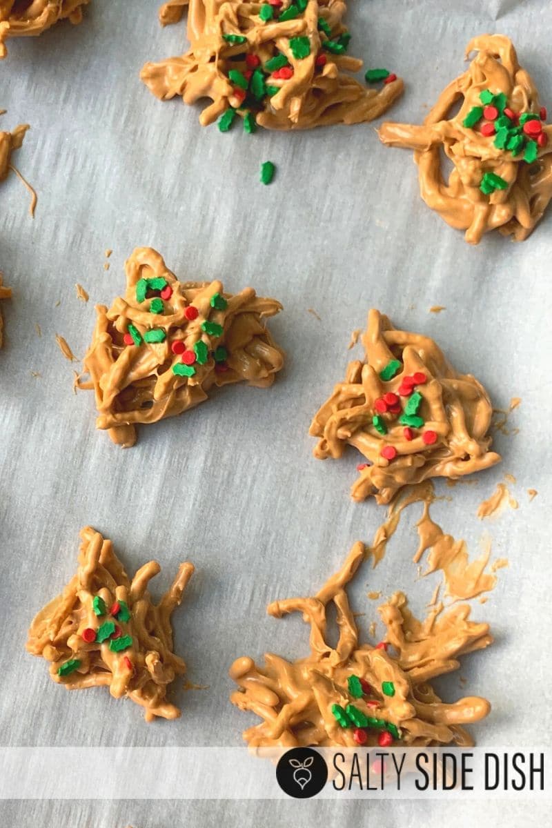 prepped peanut butter haystack cookies with sprinkles