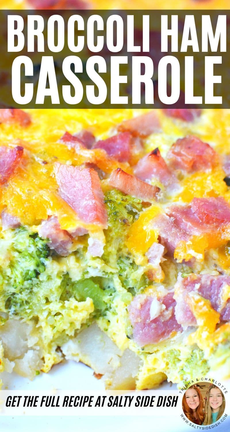 Broccoli Ham Casserole Bake with Cheese, layered with fresh potatoes, broccoli, salty ham and gooey cheese, is a delicious baked vegetable casserole that makes a perfect potluck side dish #broccolicasserole #hamandbroccolicasserole #casserole #sidedish #broccoliham #sides