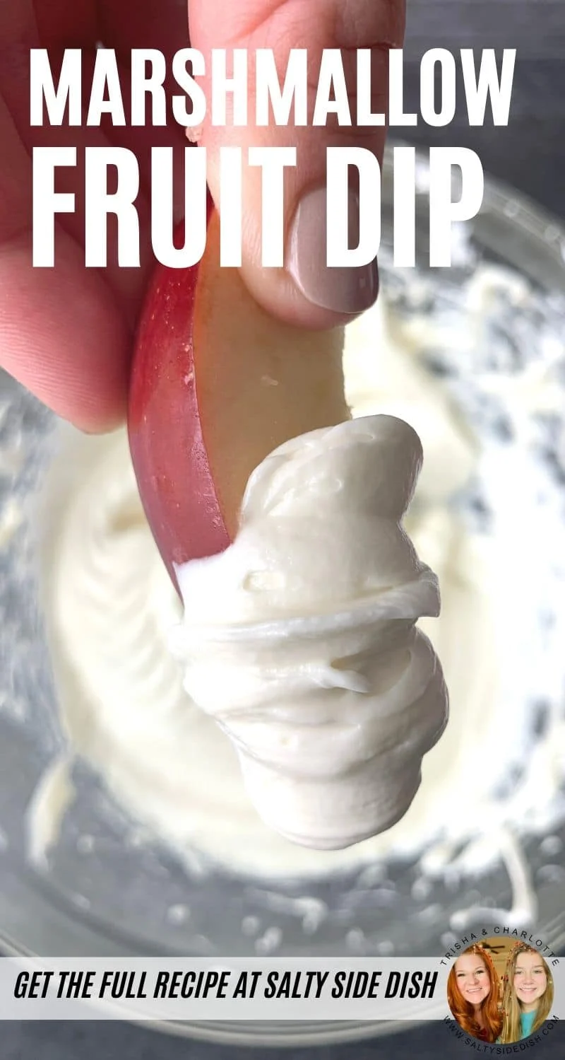 Marshmallow Fruit Dip - 2 Ingredients to a perfect creamy fruit dip, also check out variations and additives to this recipe! #fruitdip #dip #appetizer #dips #sidedish #holidaydips #saltysidedish