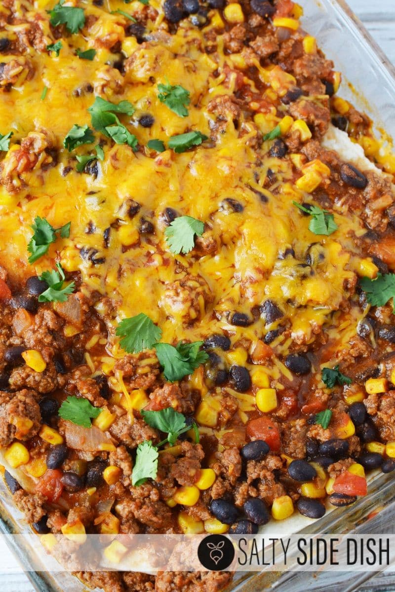 Cheesy Beef Tortilla Casserole