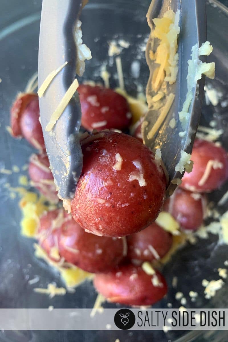 mini red potatoes with garlic and Parmesan