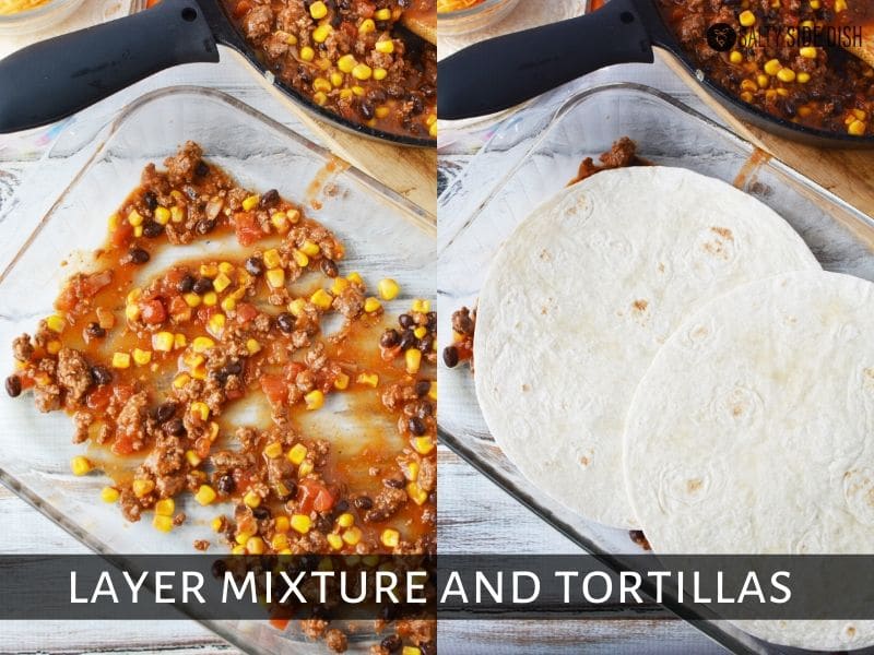 layering your mexican casserole bake