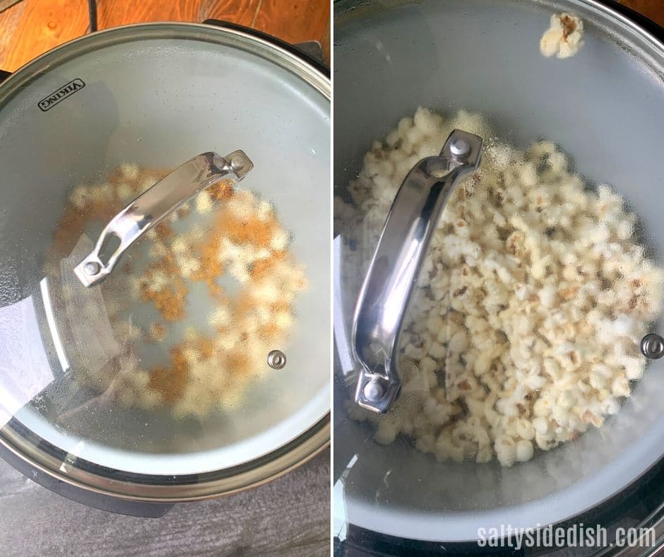 wait for popcorn to pop in the pressure cooker