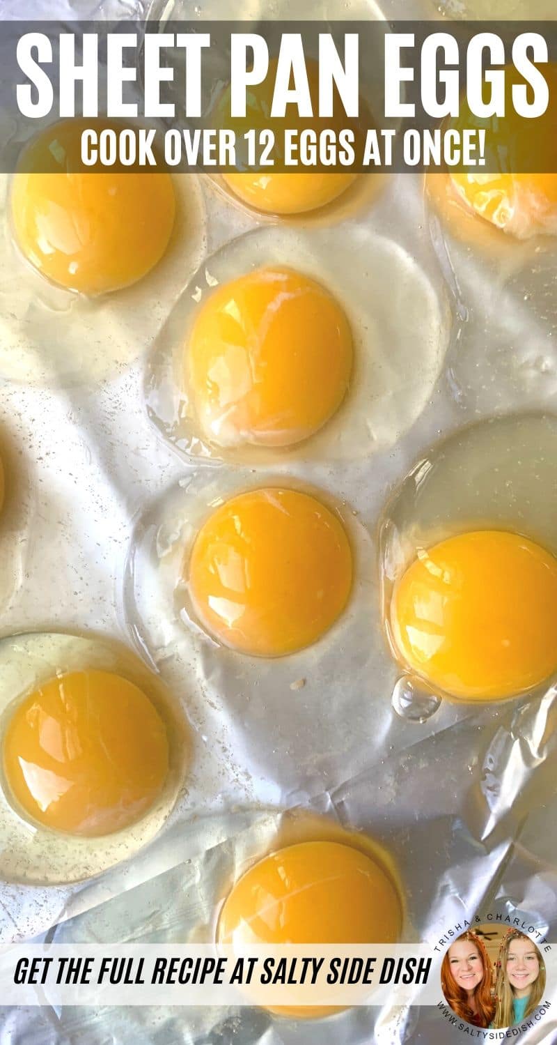 Sheet Pan Eggs - Oven bake over a dozen eggs in minutes, perfect eggs for a crowd without the skillet splatter, plus these eggs are great for egg sandwiches and meal prep #sheetpanrecipes #sheetpan #oven #friedeggs #eggs #breakfast #mealprep #keto #lowcarb #saltysidedish