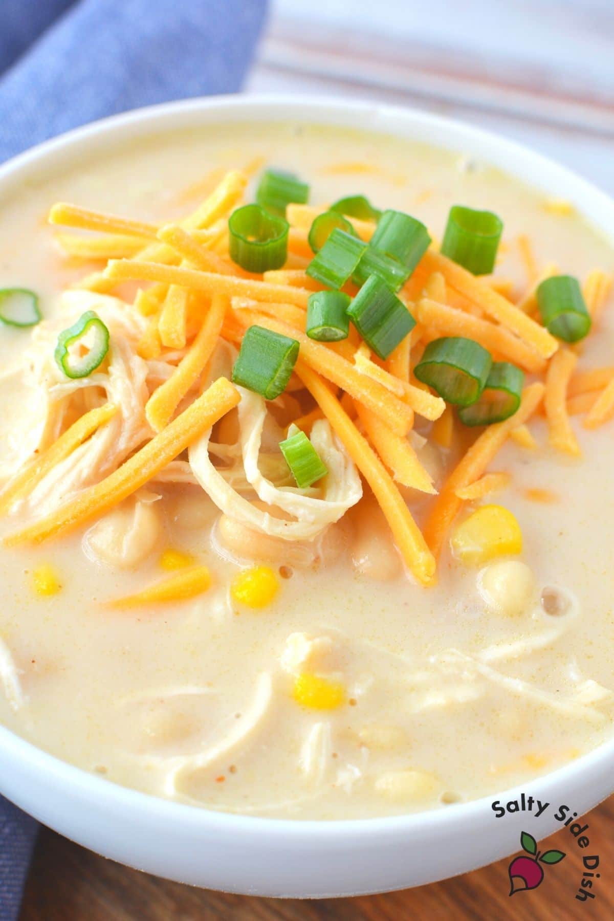 white chicken chili in a bowl