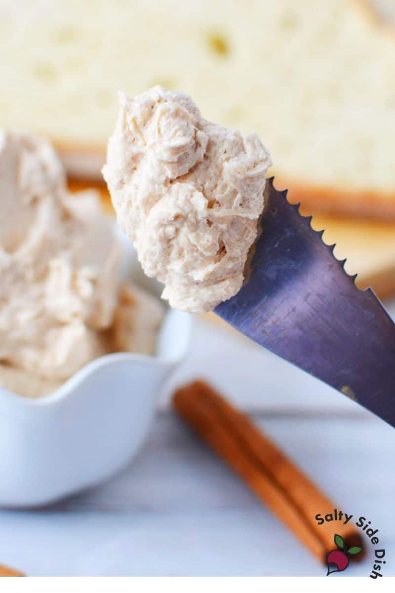 brown sugar butter on a knife
