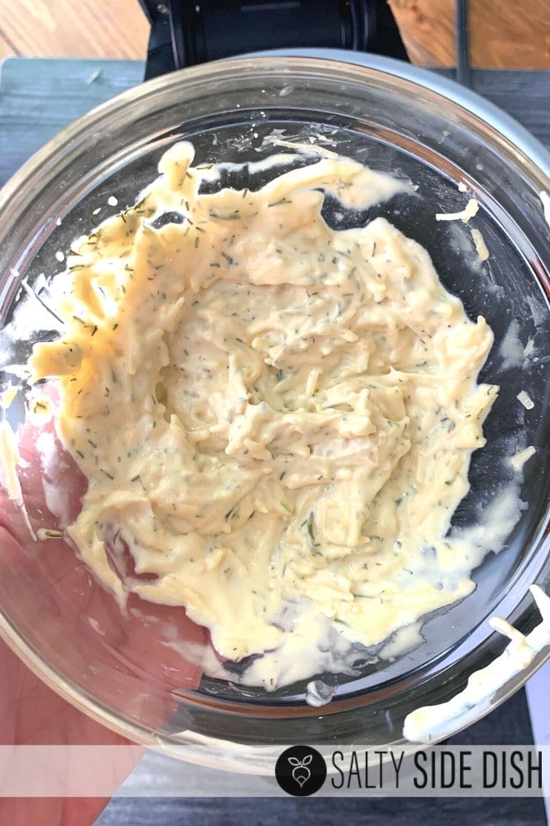 Parmesan crust made from mayo, dill, dijon mustard and lemon mixed up