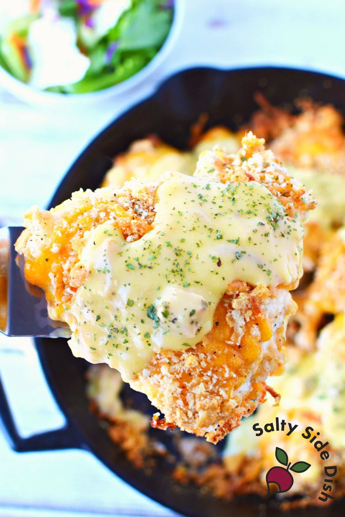 skillet chicken breast recipe in a cast iron.