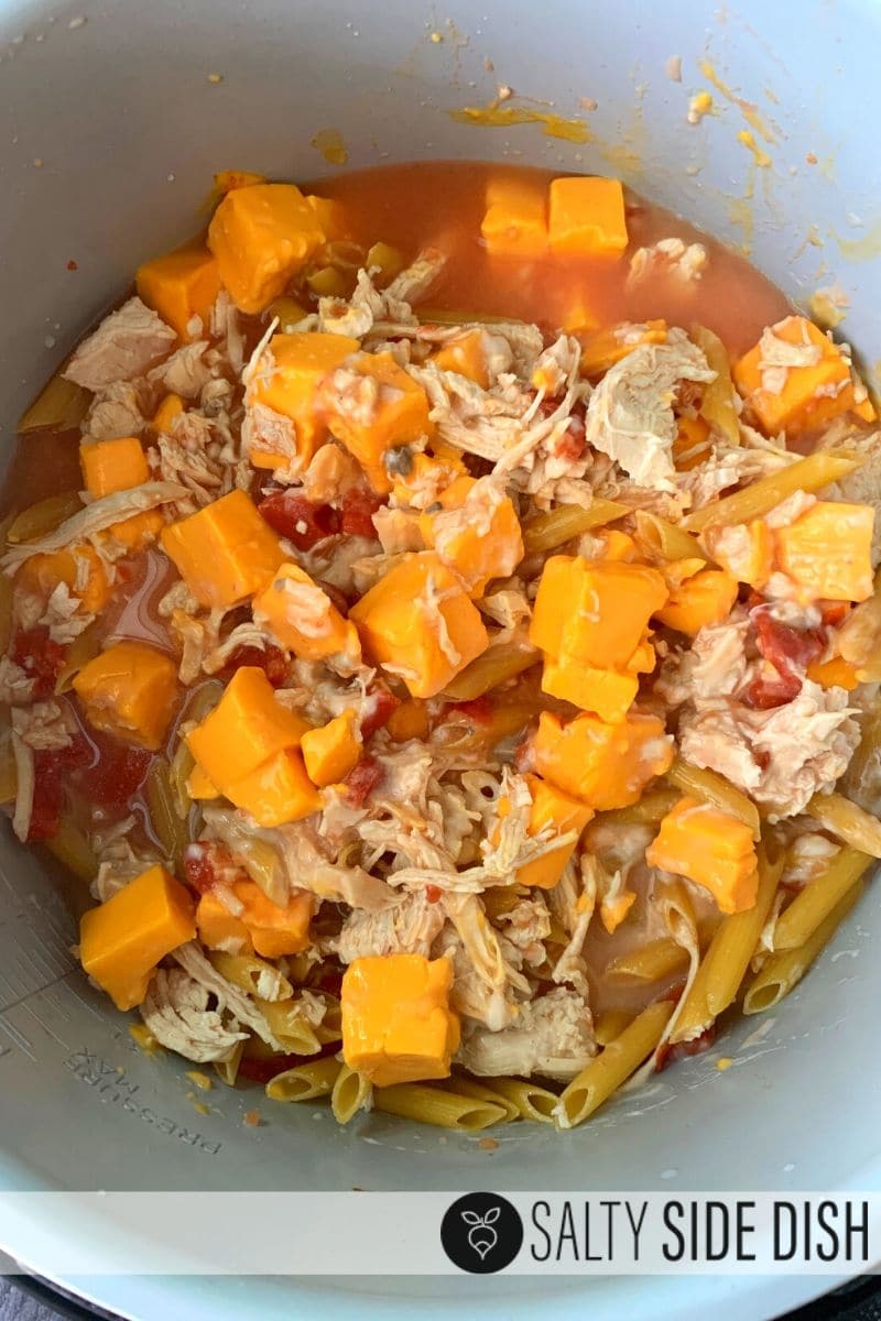 stir your pressure cooker chicken penne pasta ingredients