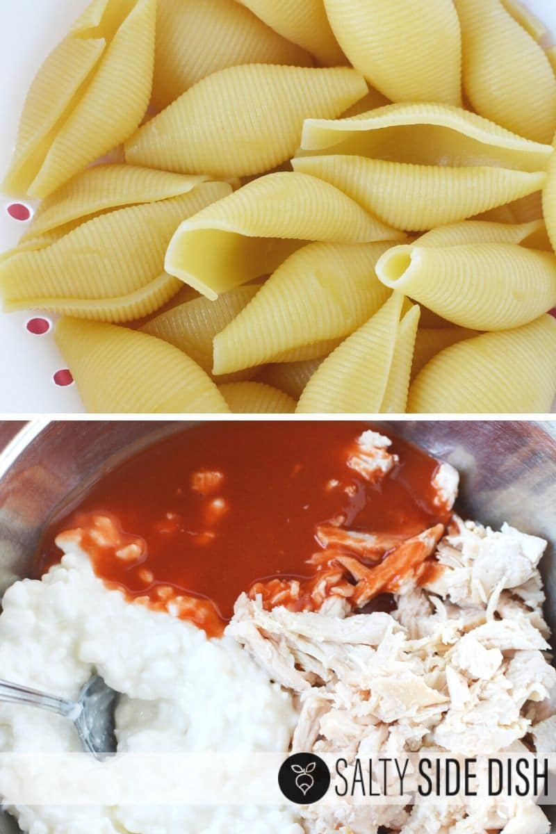 boil and ready pasta, chicken and combine for a delicious stuffed shells recipe