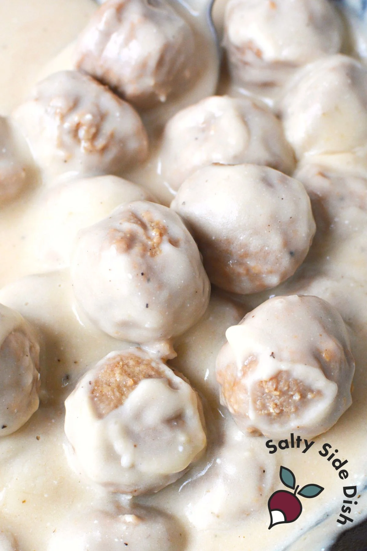 frozen swedish meatballs on a stovetop.