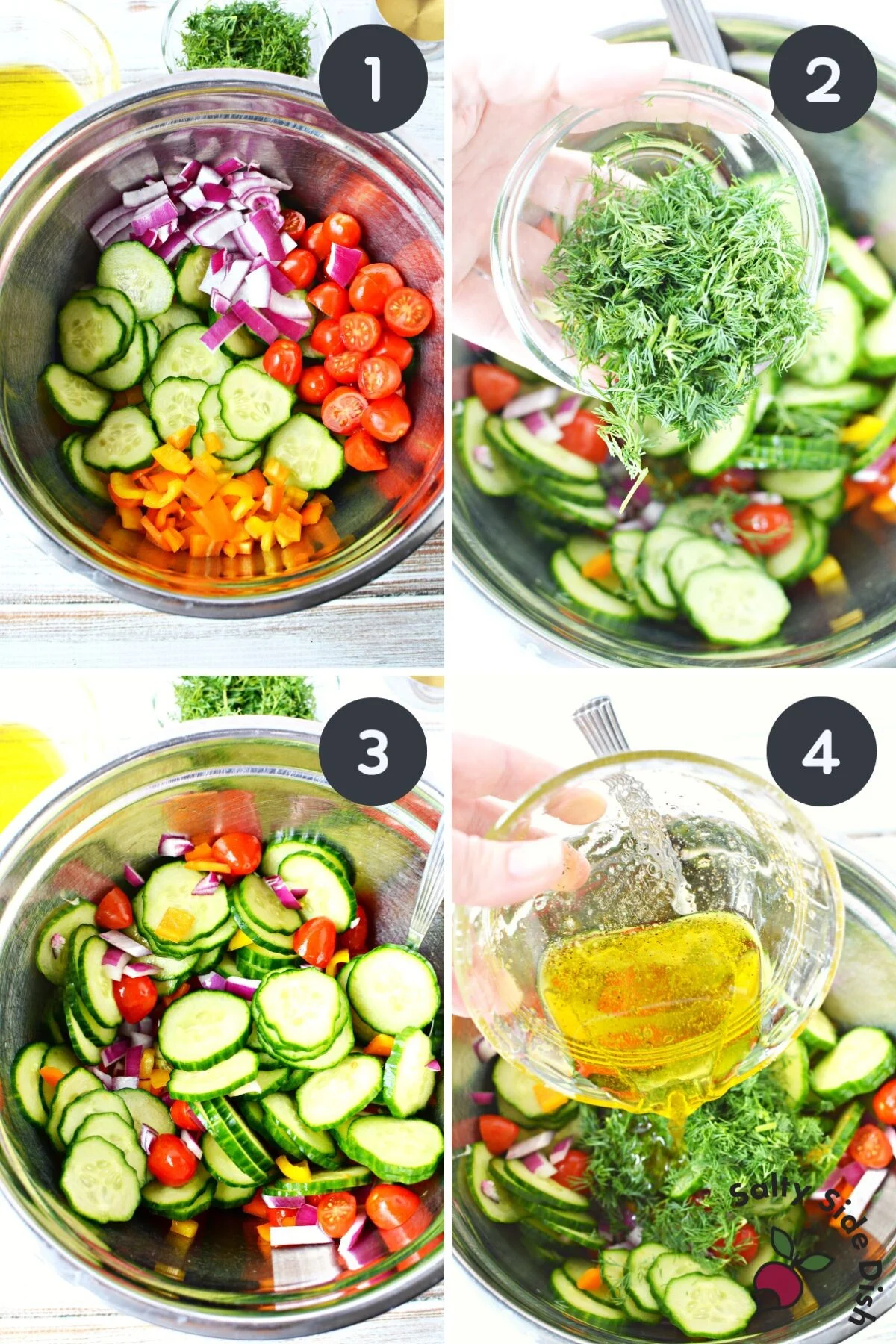 step by step cucumber salad recipe.