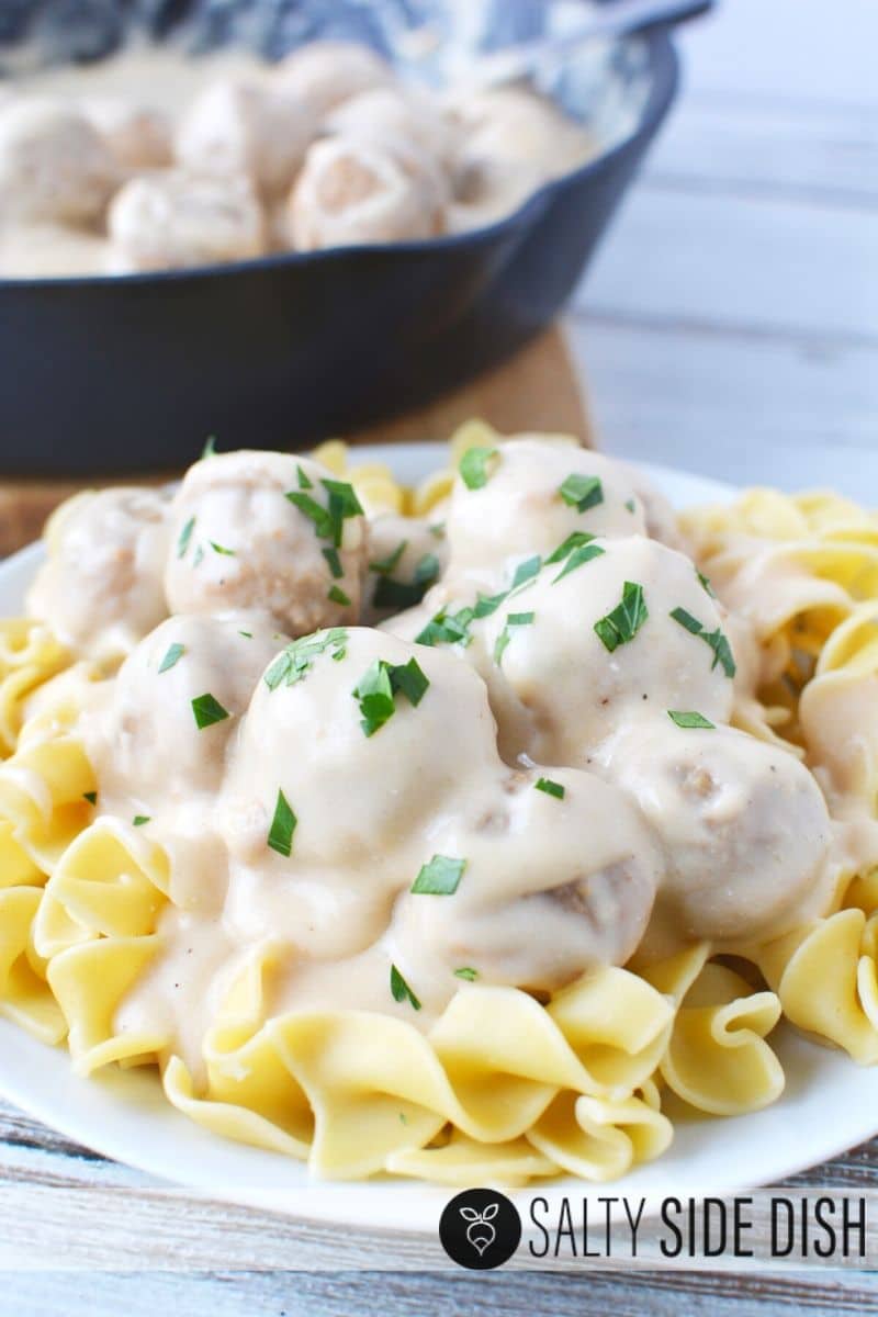 Swedish Meatball Recipe with egg noodles