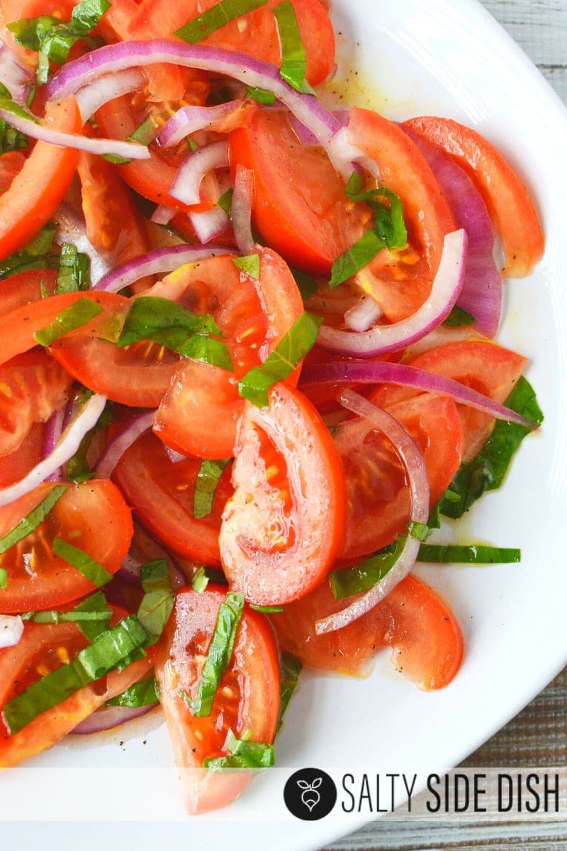 Homemade Marinated Tomato Salad with Slicer Tomatoes and red onions