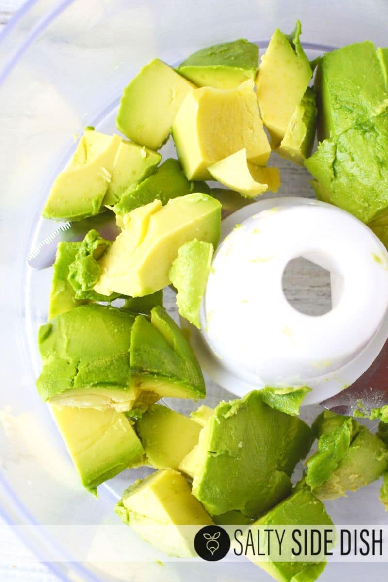 Avocado in a food processor