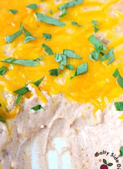 bean dip being eaten.