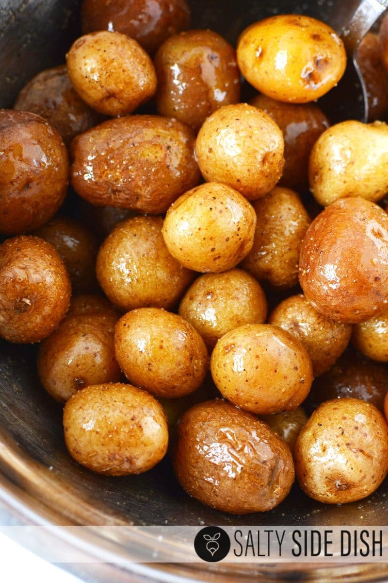 smother potatoes in olive oil and season well