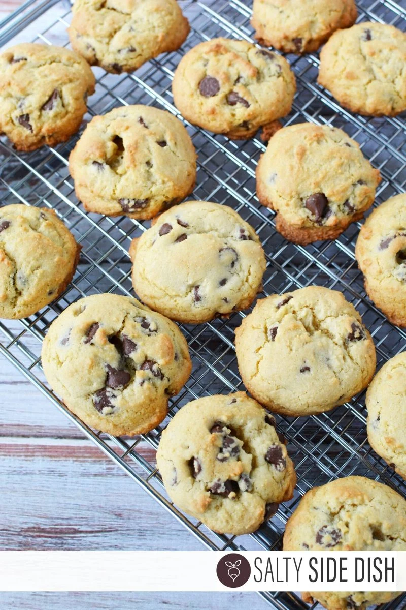 Cookies done and on a cooling rack