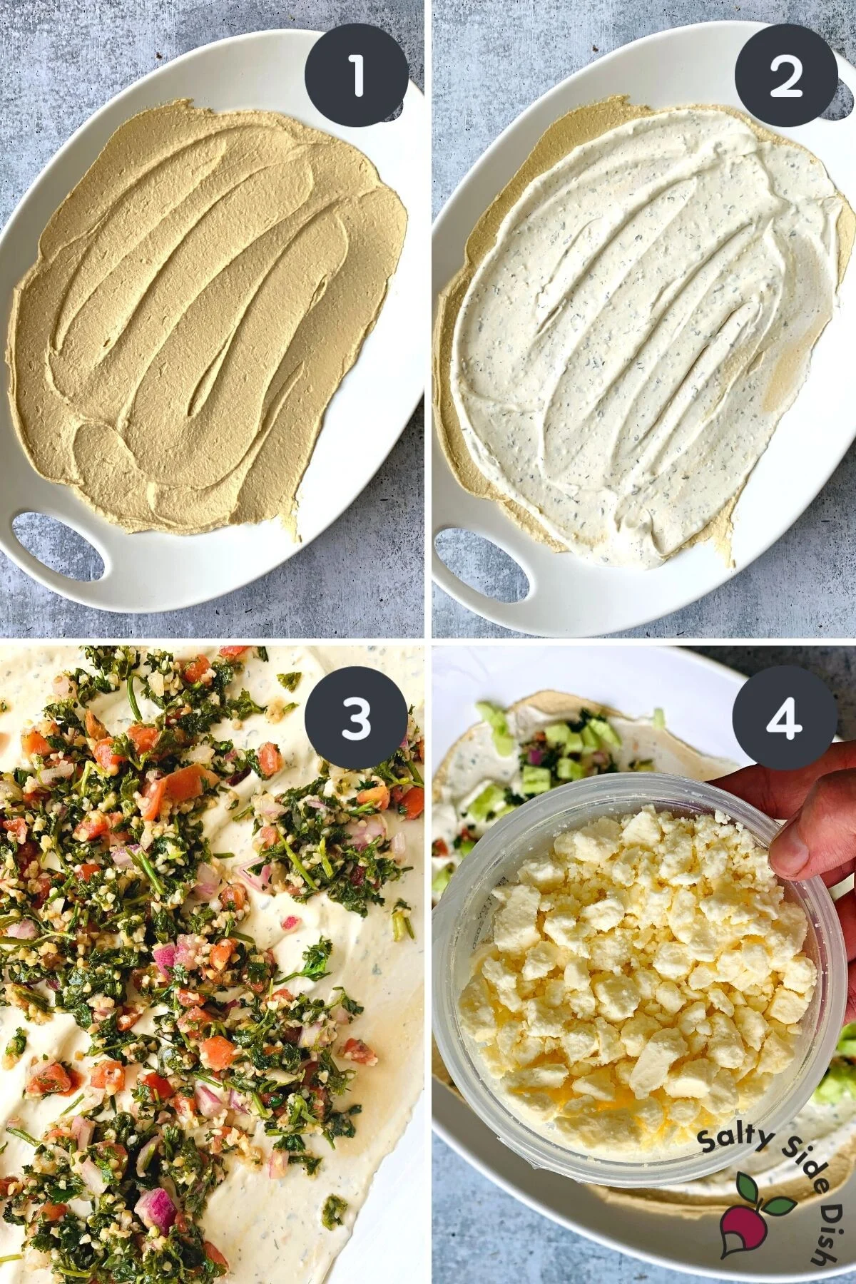 layered hummus dip recipe.