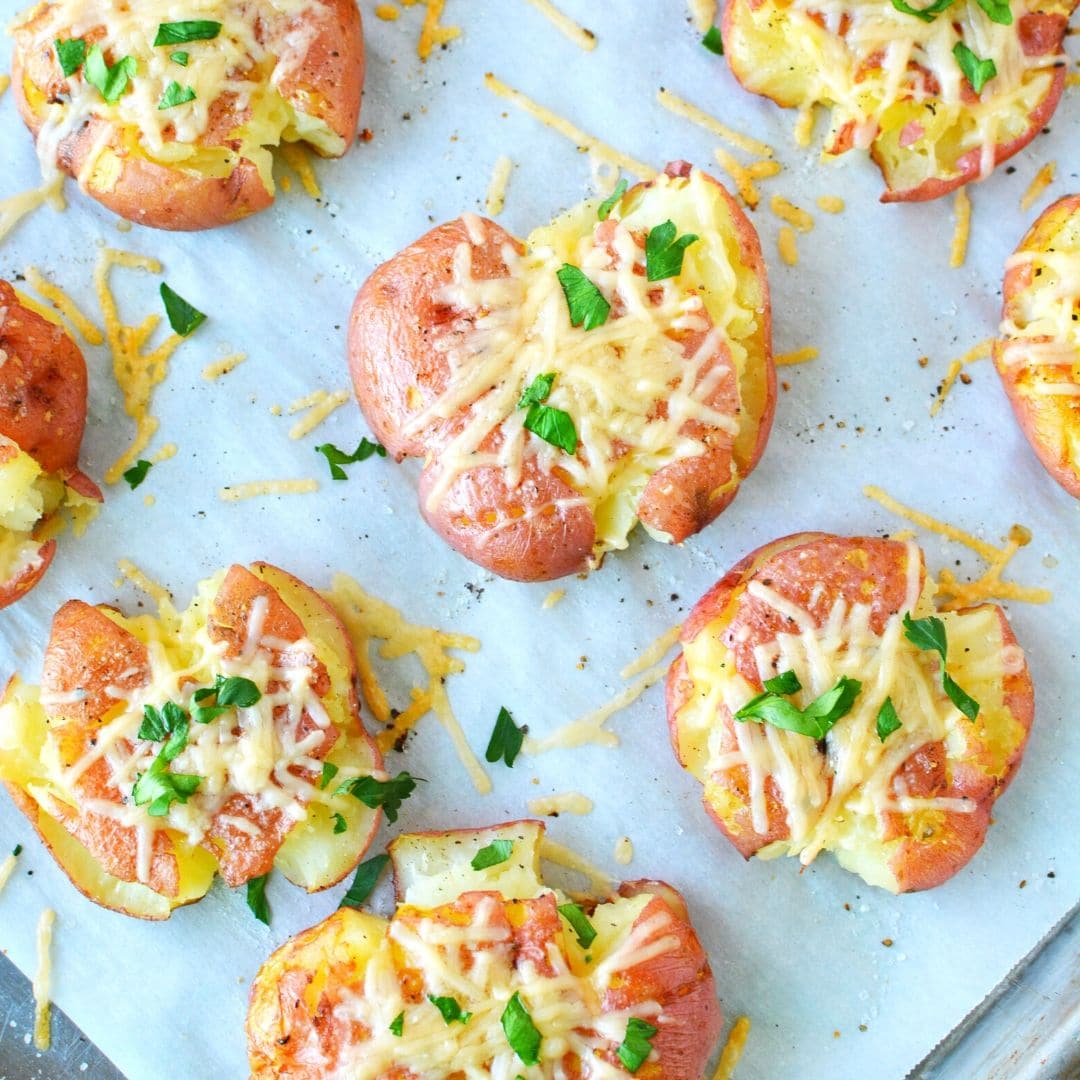 Smashed Red Potatoes in Oven