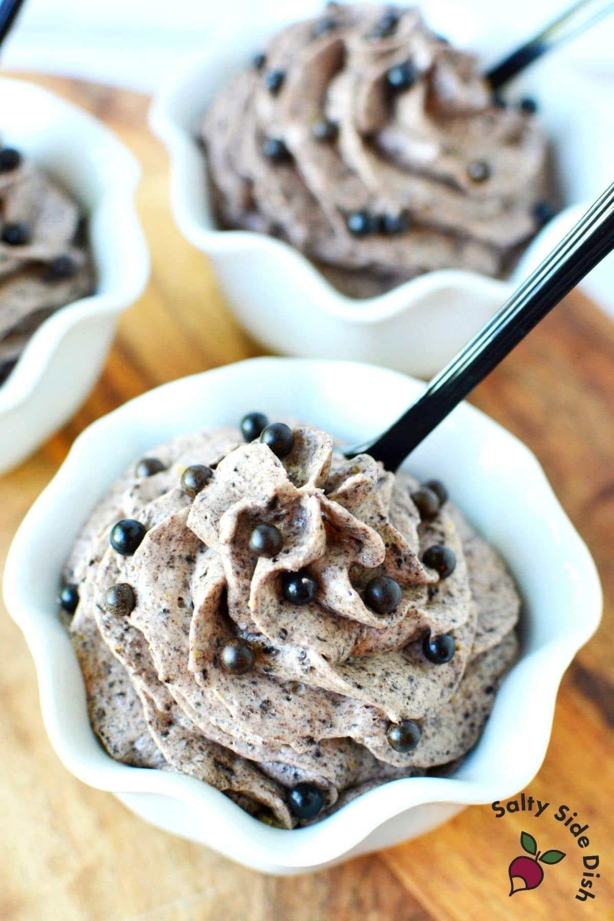 Disneys the grey stuff in a white bowl and tasting spoon
