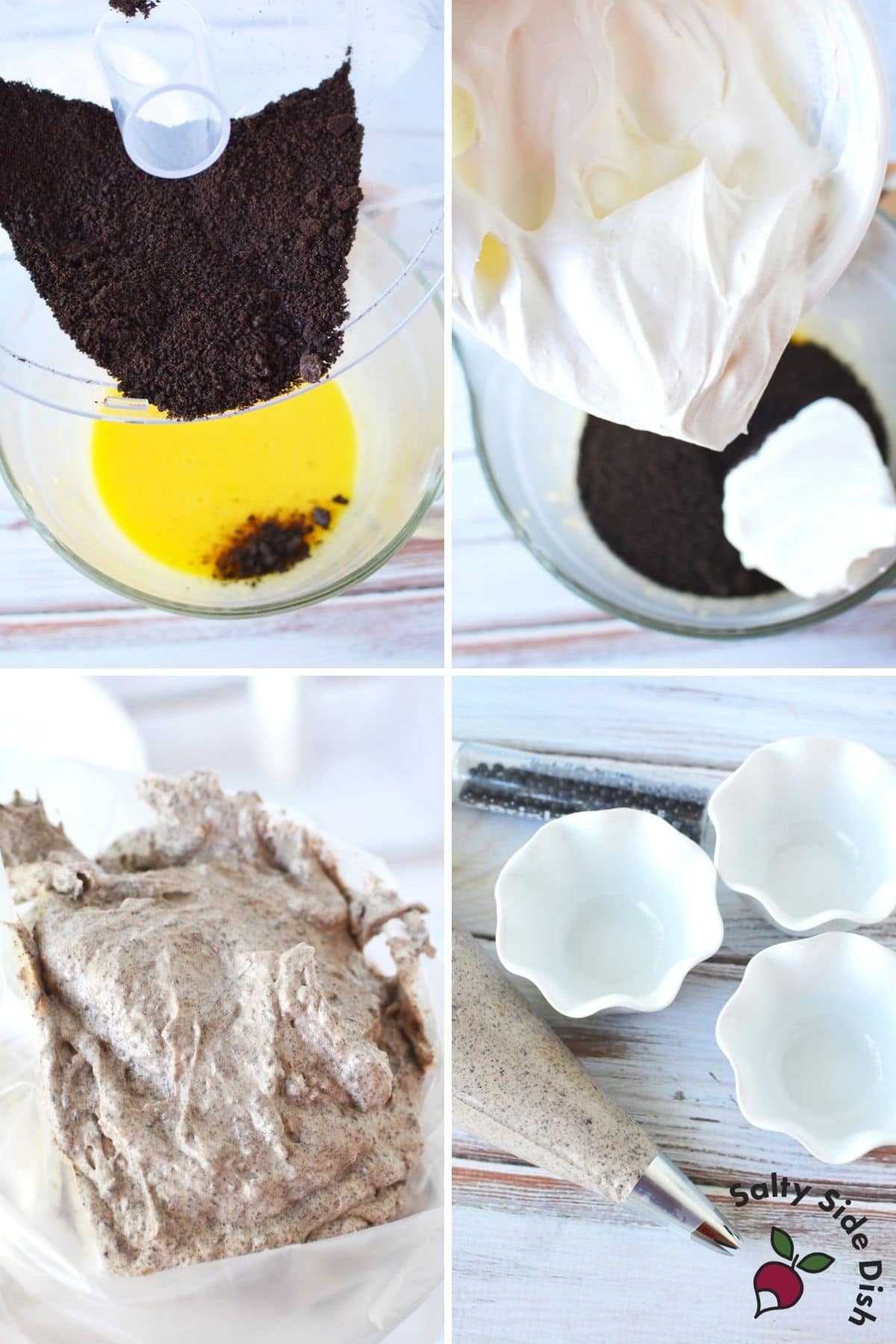 the grey stuff in a piping bag
