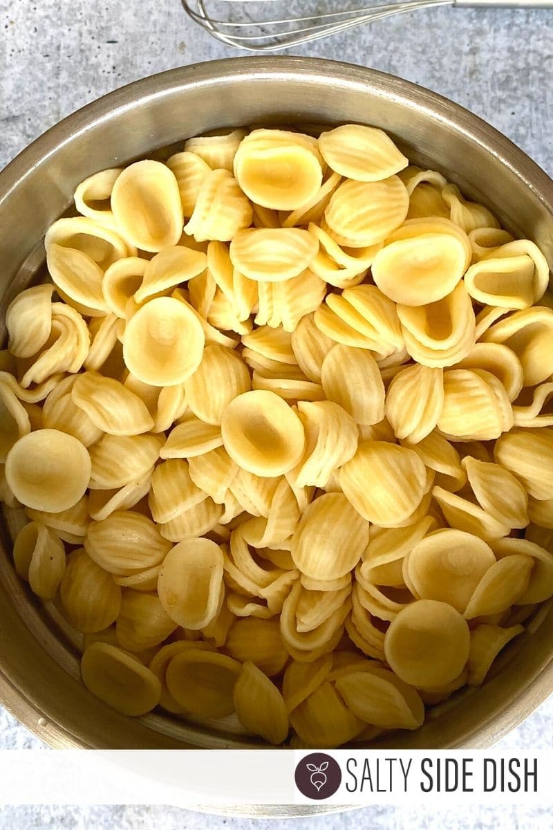 Orecchiette Pasta in a strainer
