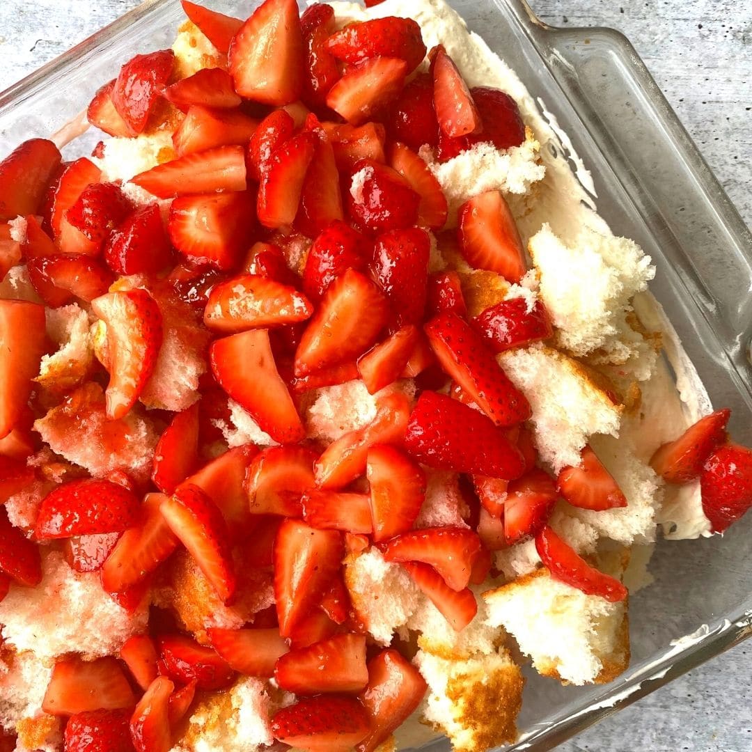 Layered Strawberry Angel Food Cake