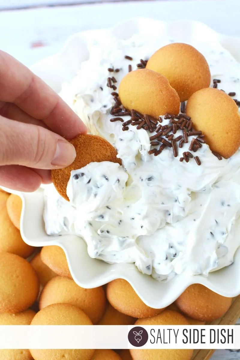 booty dip from tiktok being dipped with a vanilla wafer.