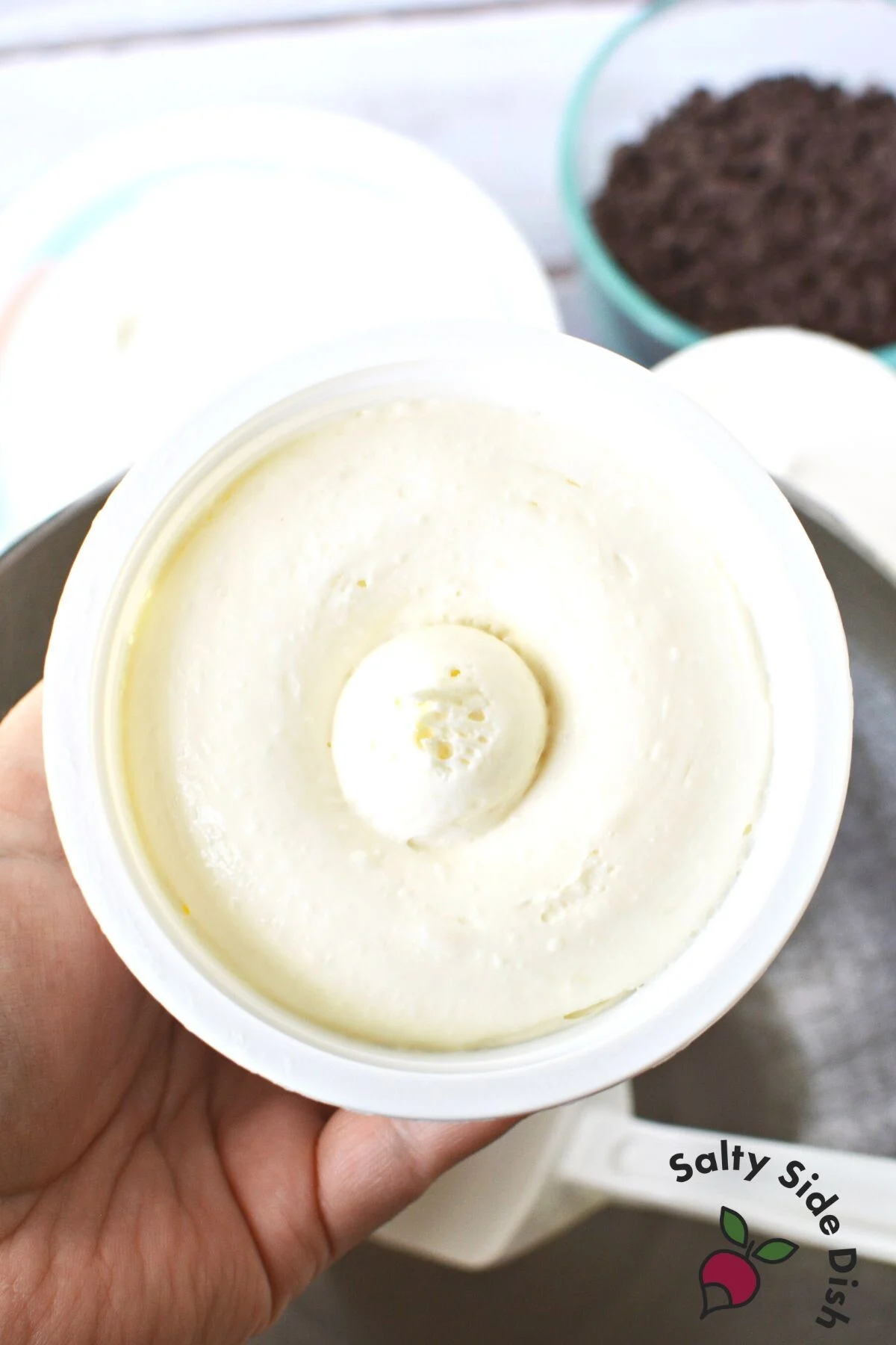 whipped cream cheese in a jar.