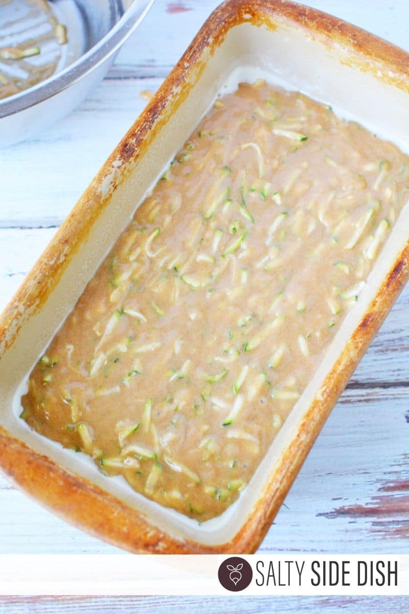 Pour batter into bread pan
