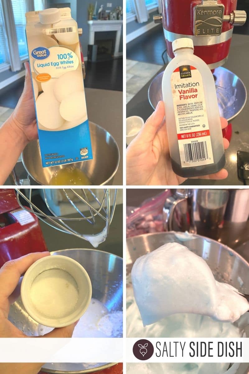 EGG WHITES, Vanilla, sugar, and cornstarch make up whipped cloud bread