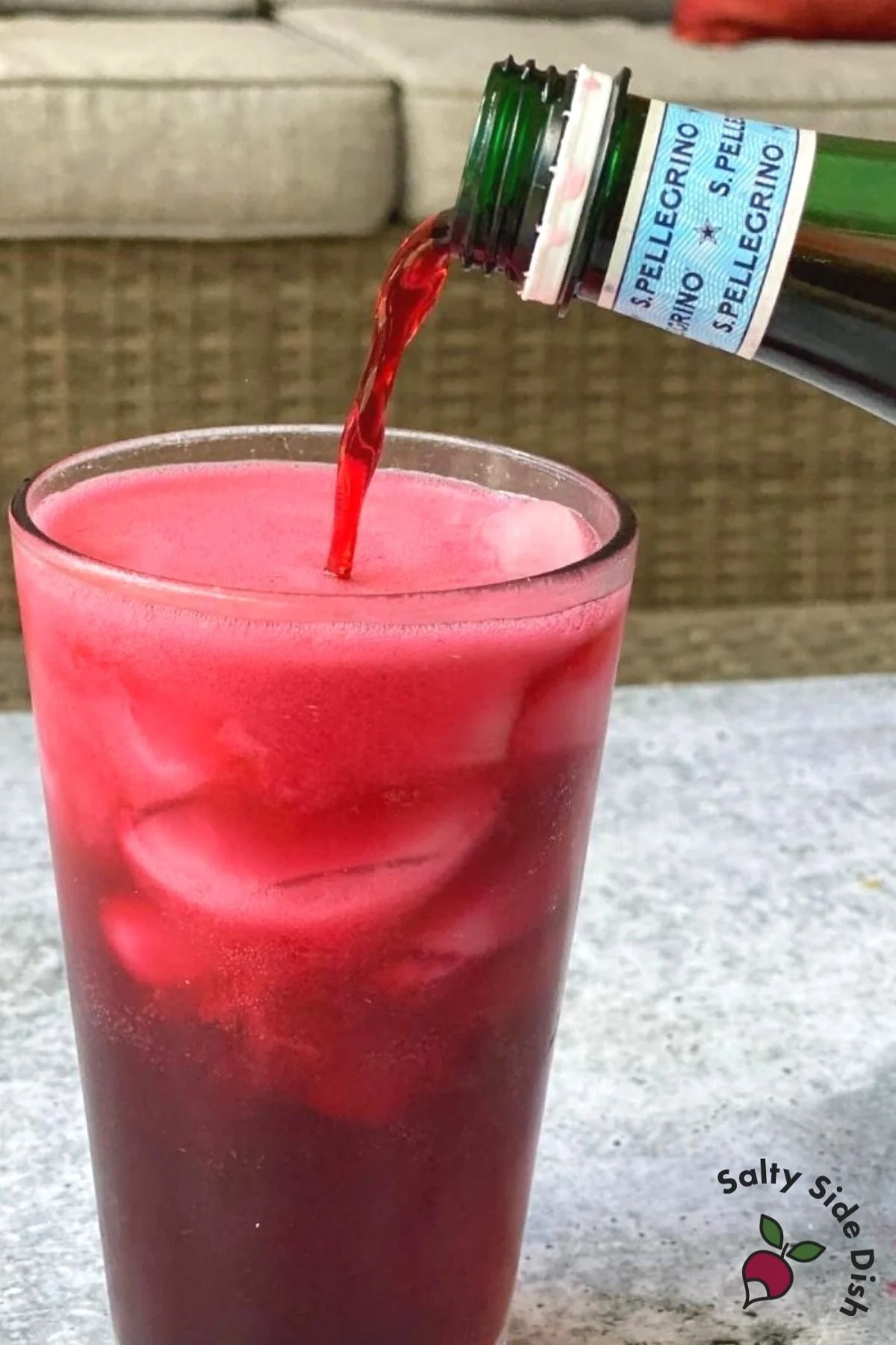 Pouring premade TikTok Dr. Pepper Recipe