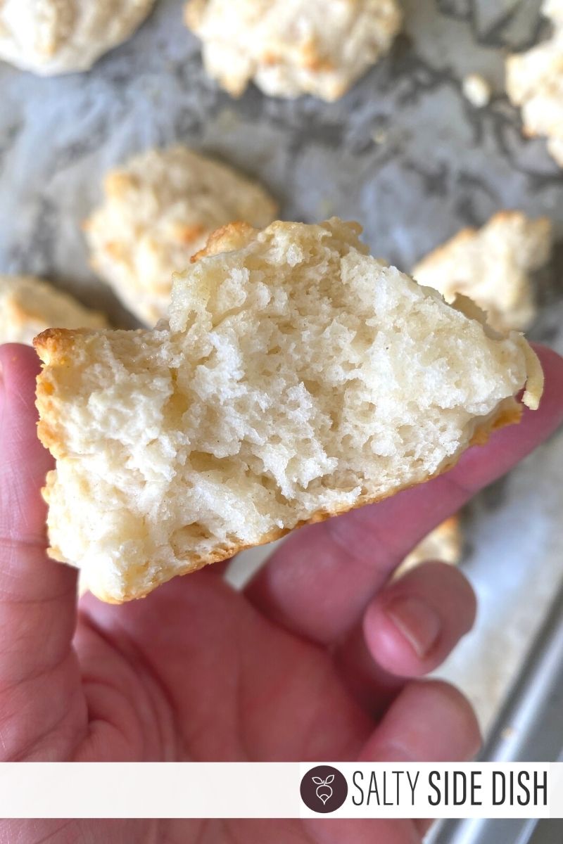 Easy Drop Buttermilk Biscuits with fluffy soft dough