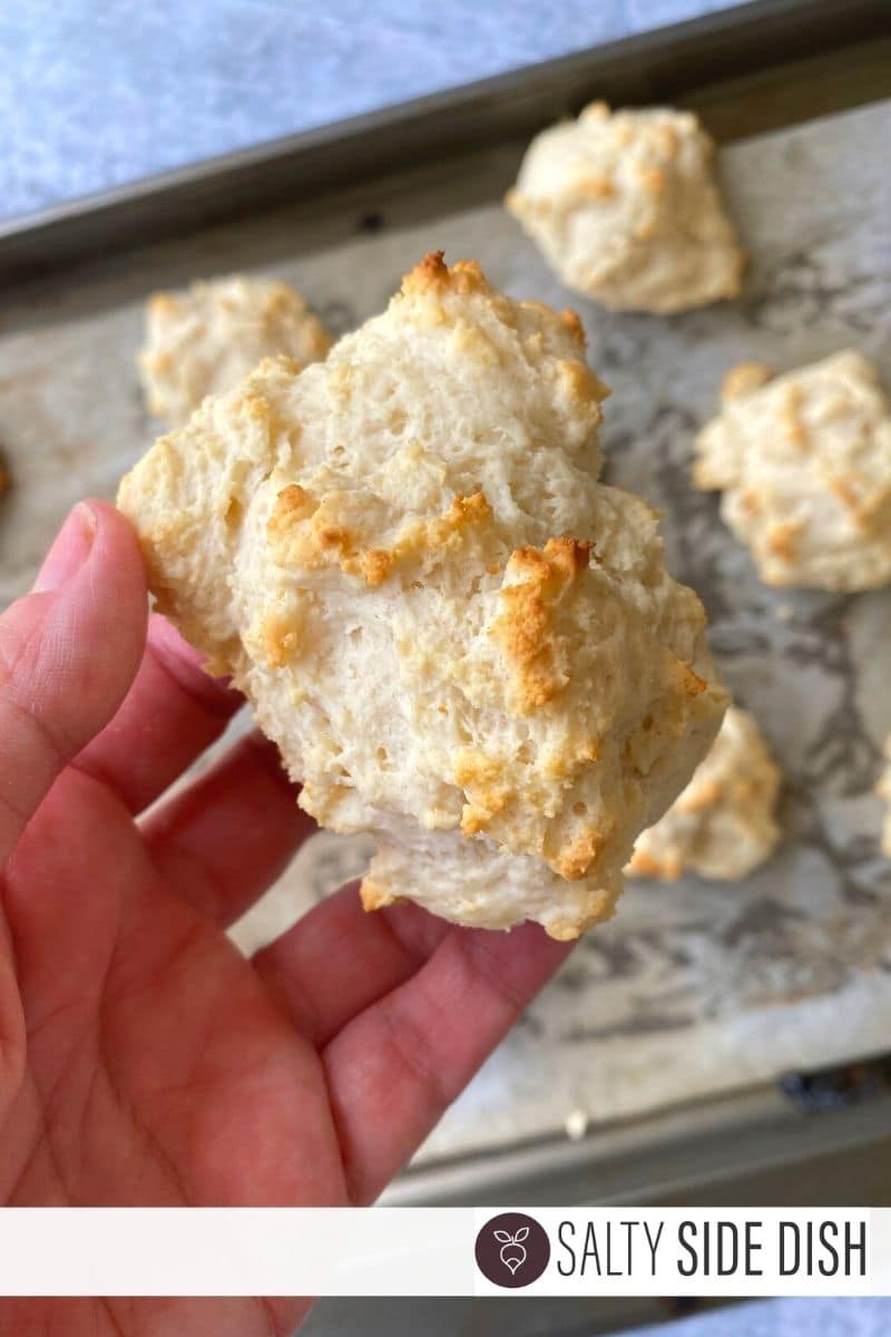 simple biscuits being held to eat