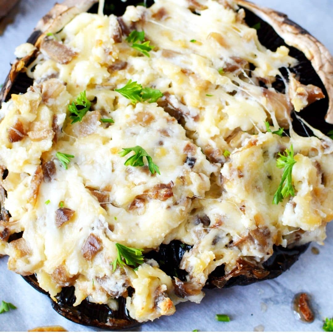 Cream Cheese Stuffed Portobello Mushrooms