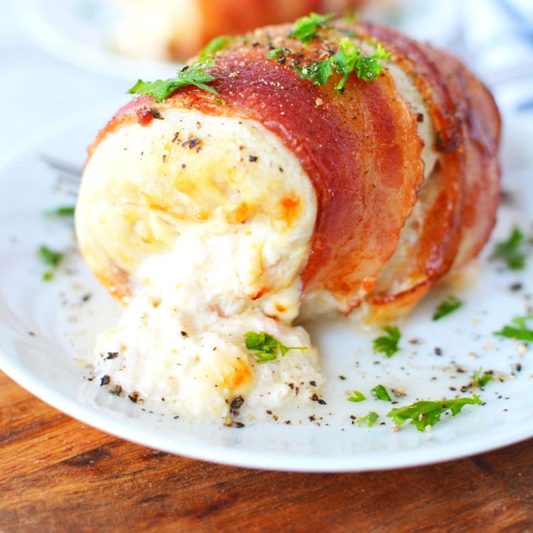 Air Fryer Bacon Wrapped Chicken