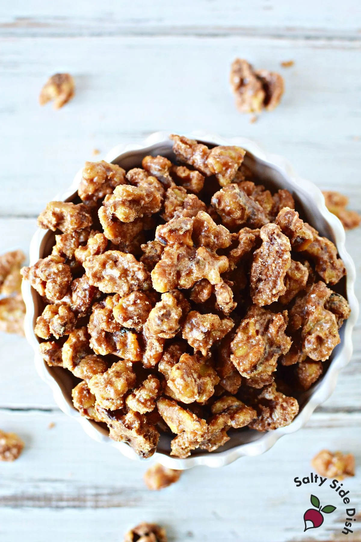 candied walnuts in a bowl.