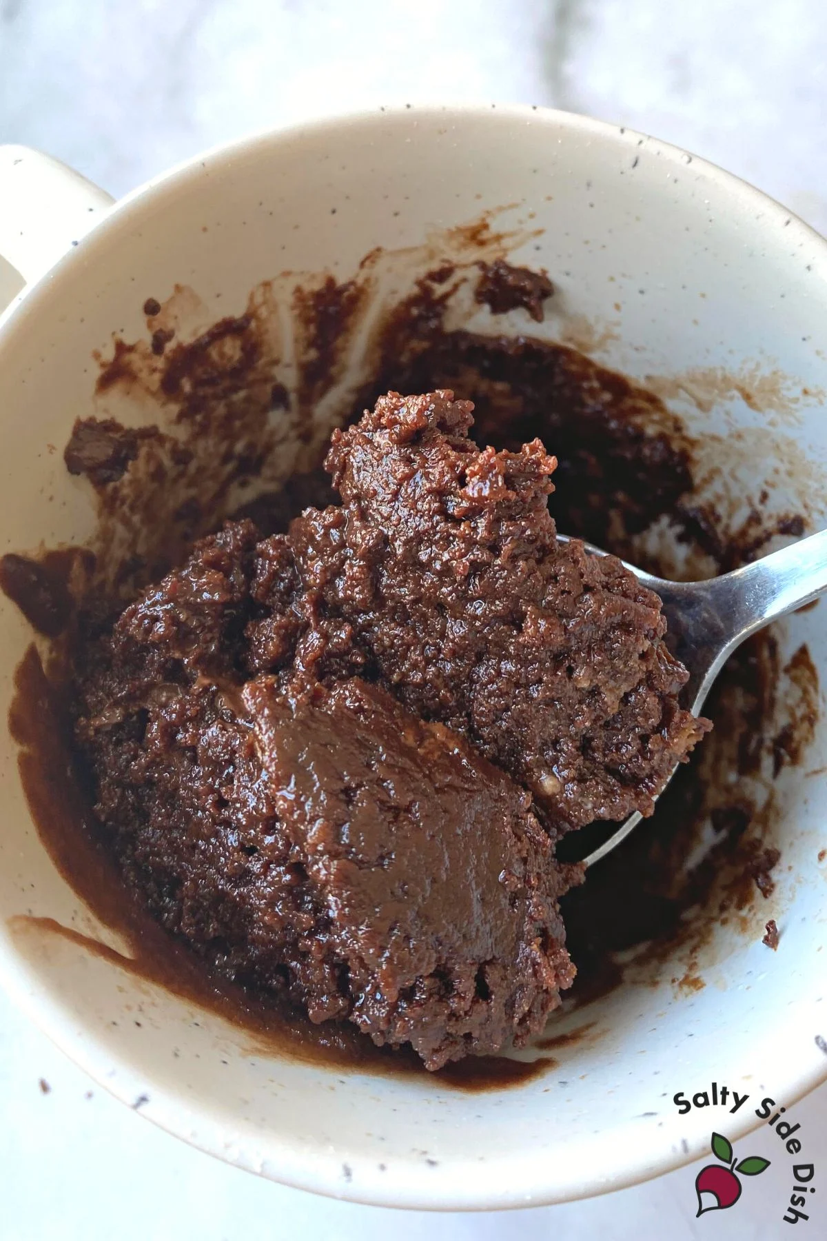 spoonful of chocolate dessert.