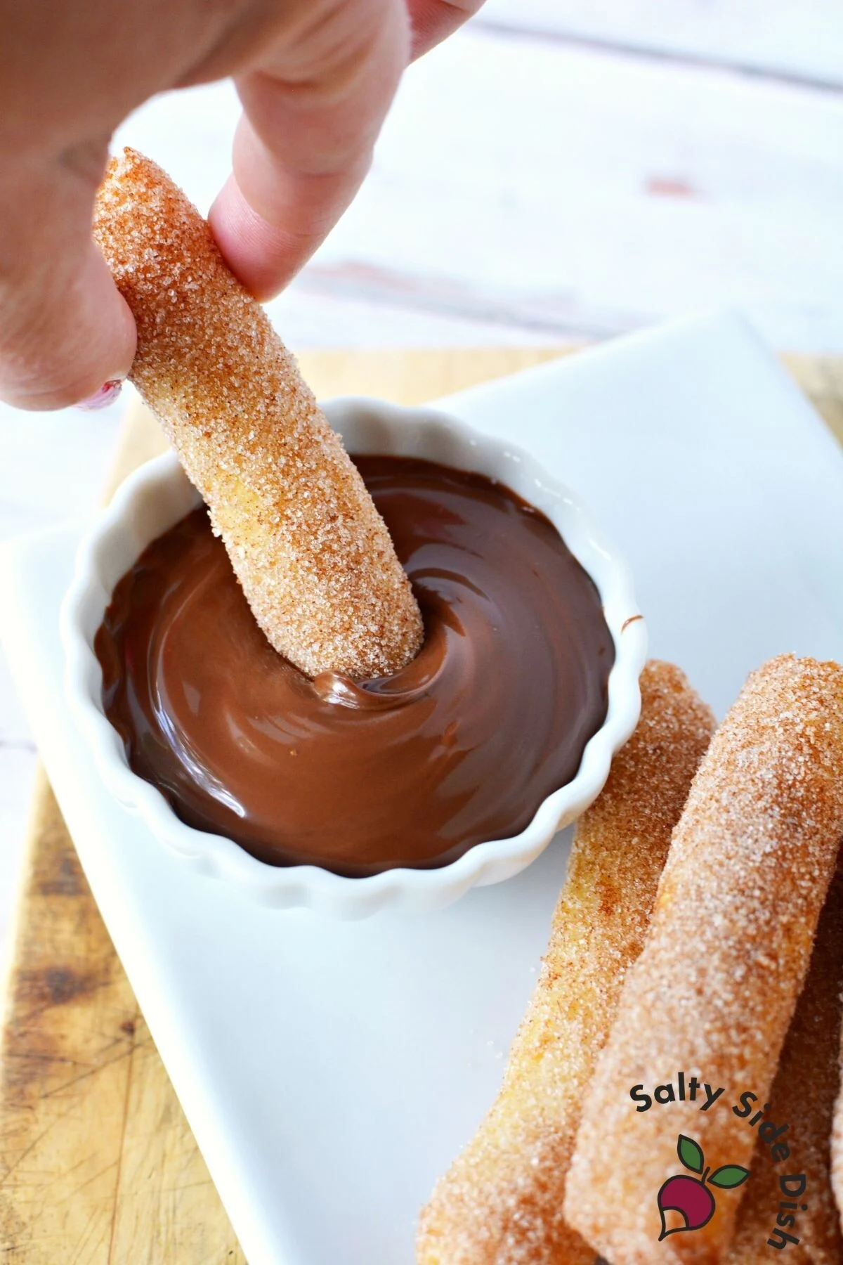 chocolate dip with churros.