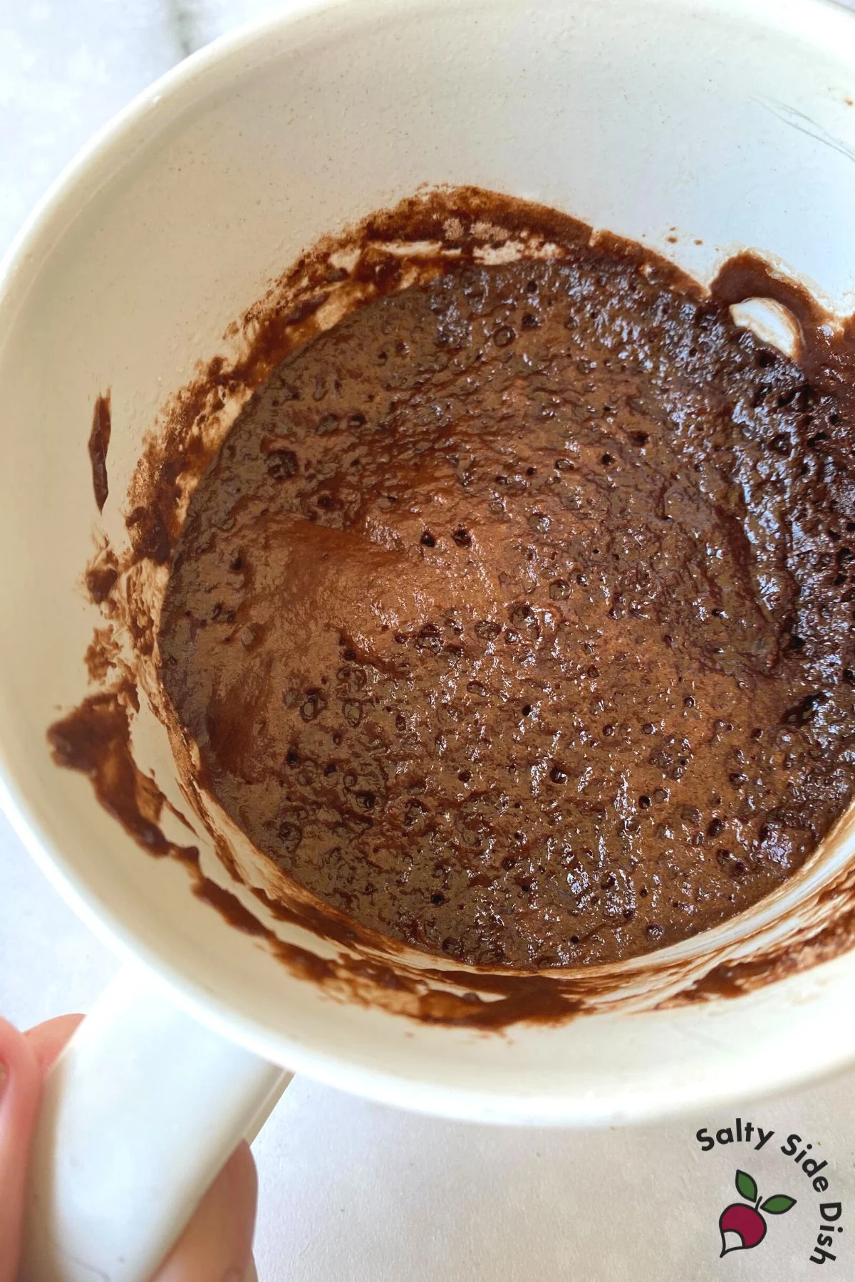 cooking microwave mug cake.