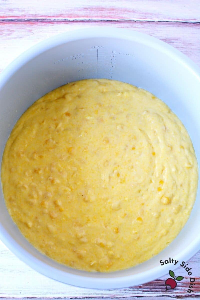Corn Casserole in the Ninja Foodi ready to bake