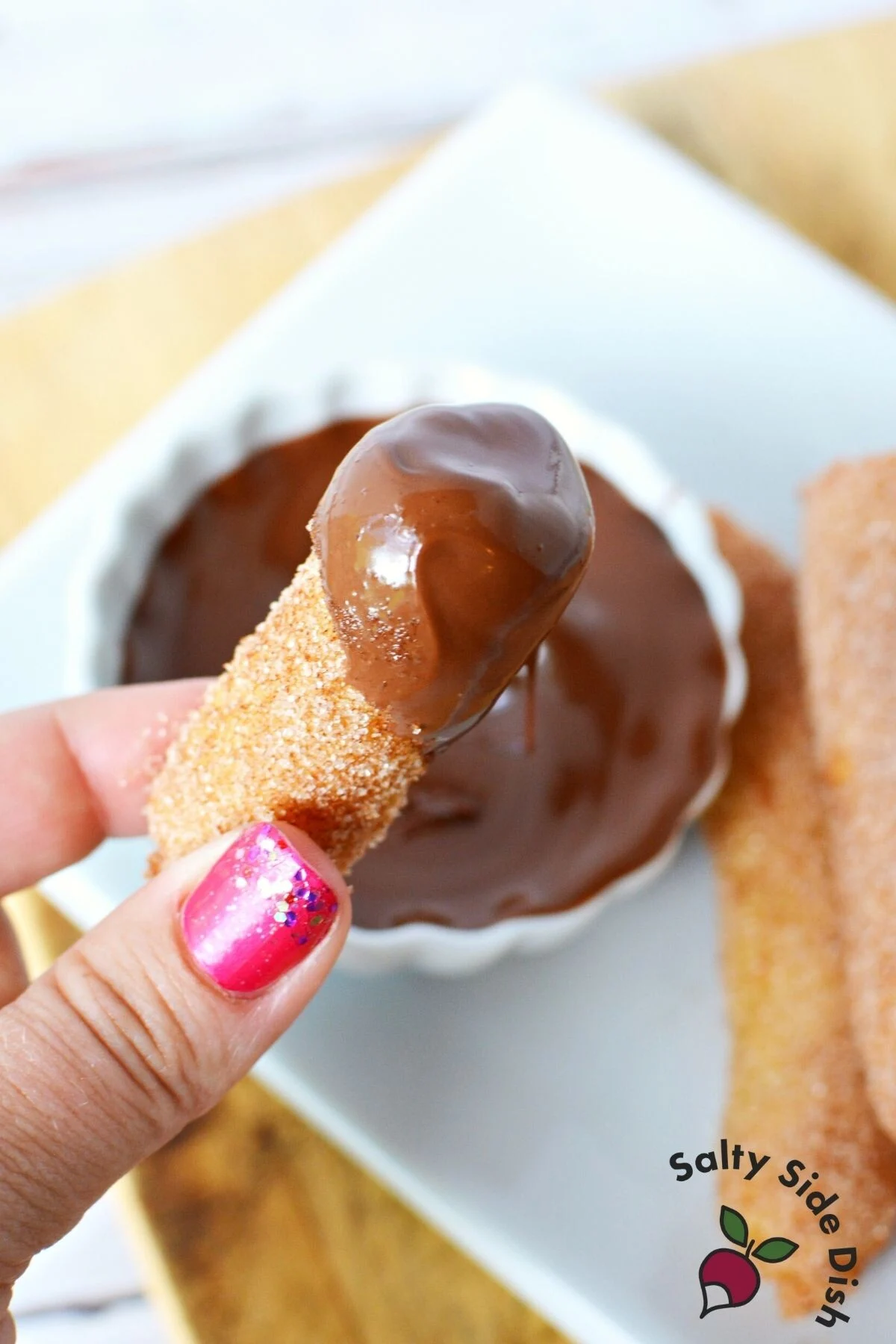 chocolate dip with churros.