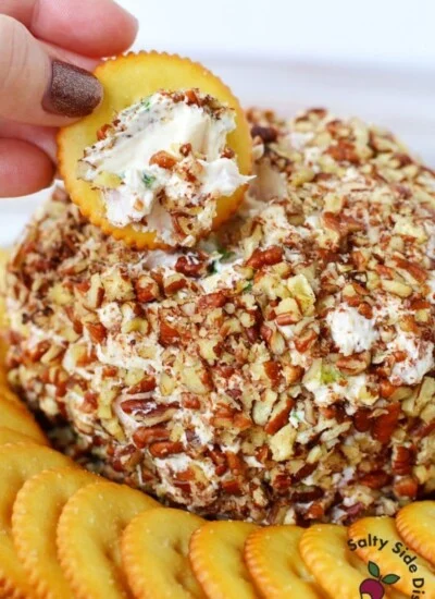 ham cheeseball for easter appetizers.