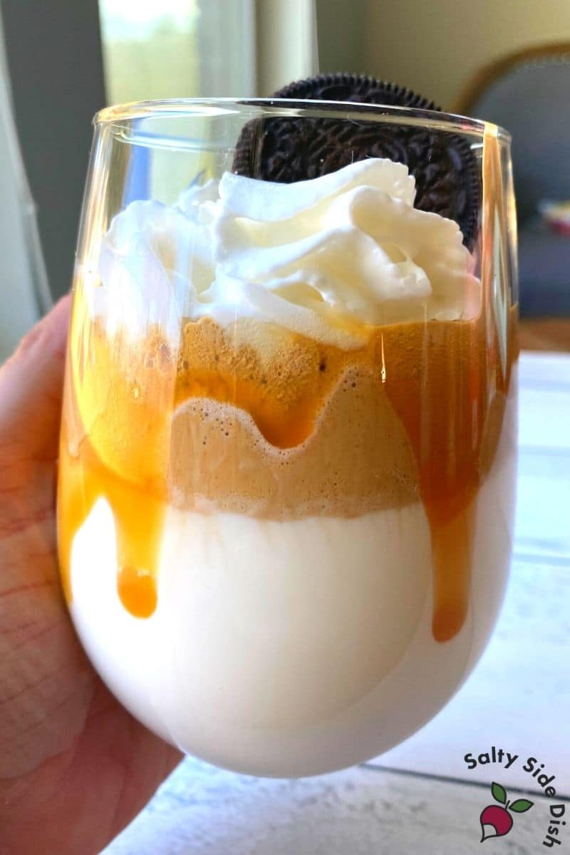 Easy Whipped Coffee Recipe ready to drink with loads of sugar