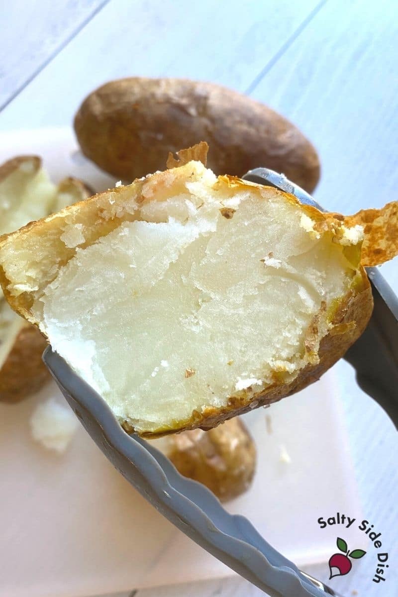 easy sliced and creamy baked potatoes from the air fryer