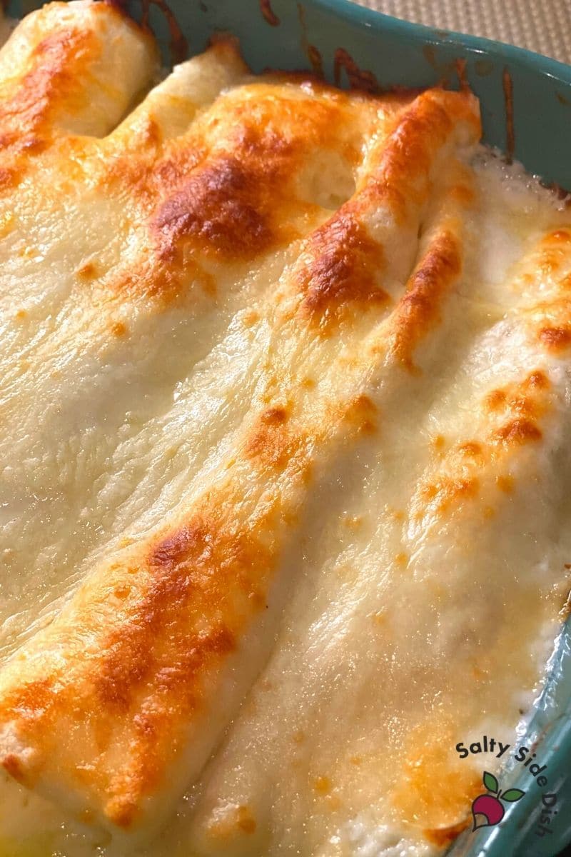 white chicken enchiladas with white sauce recipe.