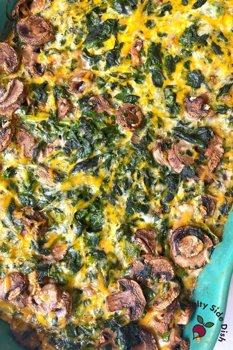 Spinach Mushroom Breakfast Casserole Recipe JUST OUT OF THE OVEN