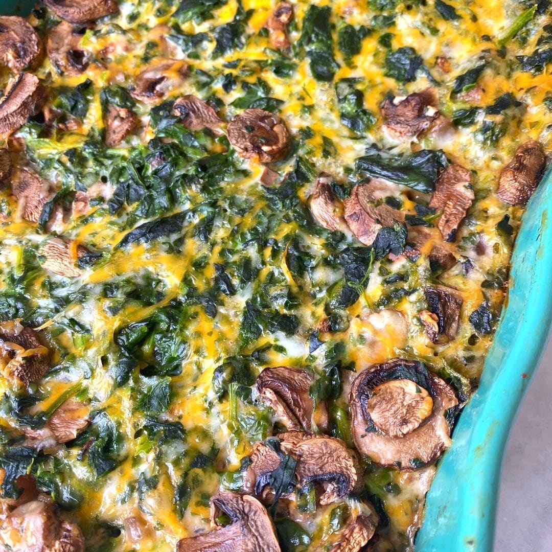 Spinach and Mushroom Egg Casserole