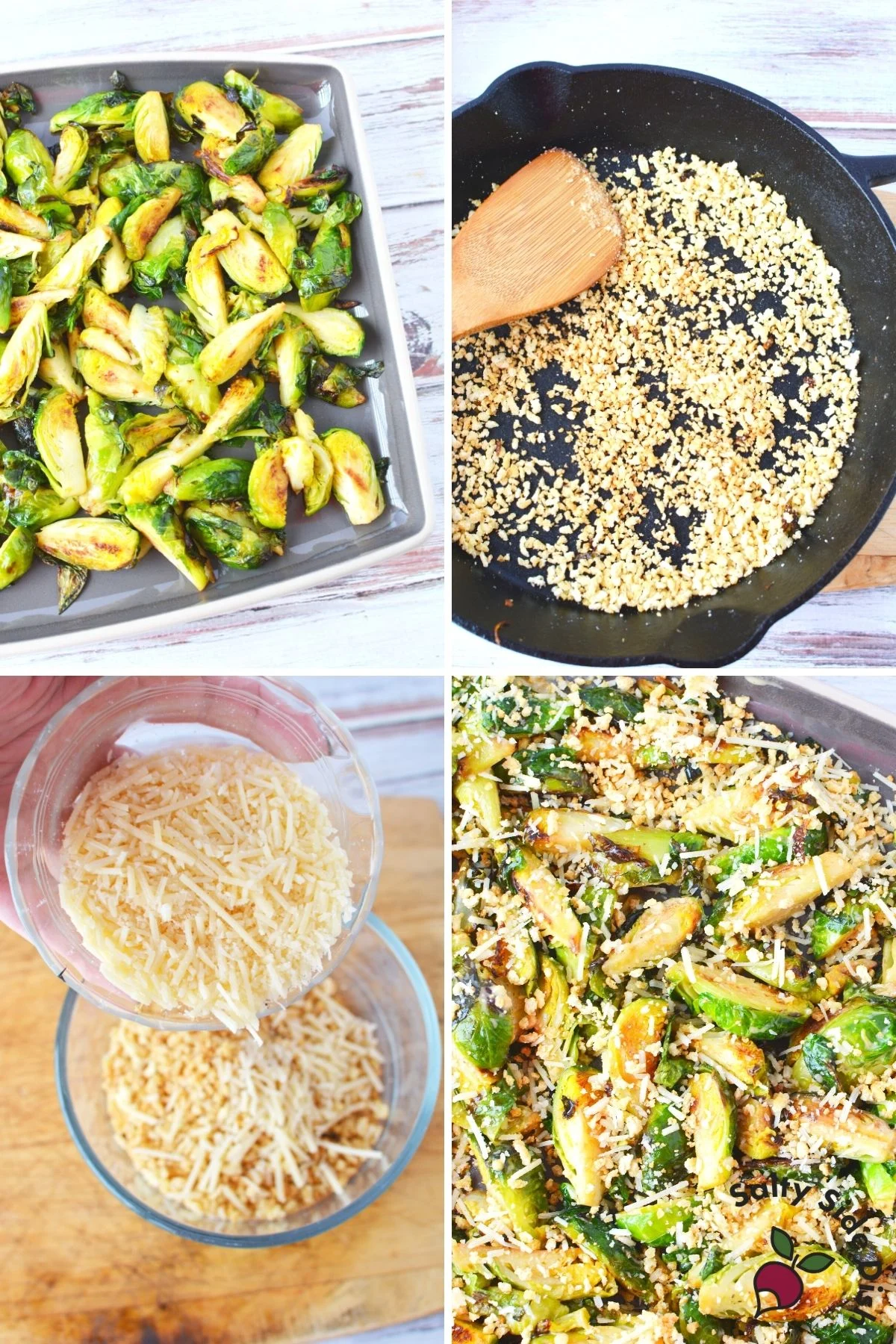 sheet pan brussels sprouts and cast iron pan